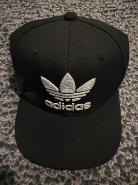 adidas Black Cap with White Trefoil Patch